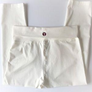 NWOT T-Party White Cropped Capri Yoga Pants Size L